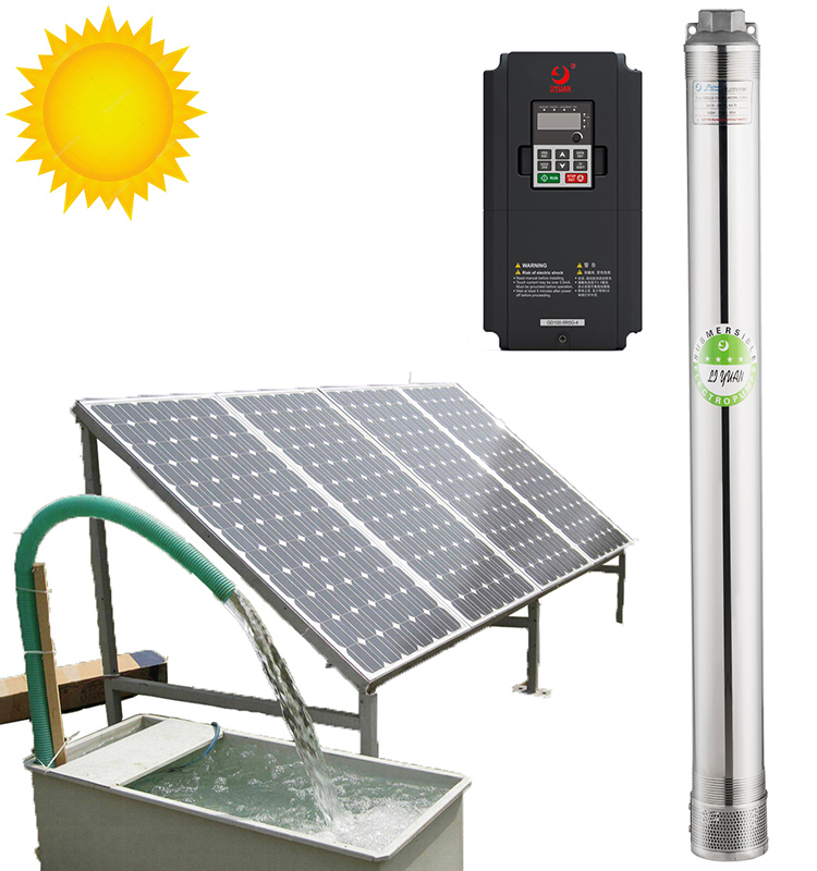 Fábrica de Agricultura Centrífuga Atacado Fonte de Energia Solar Lagoa Bomba de Água Submersível Sistema de Inversor de Poço Profundo